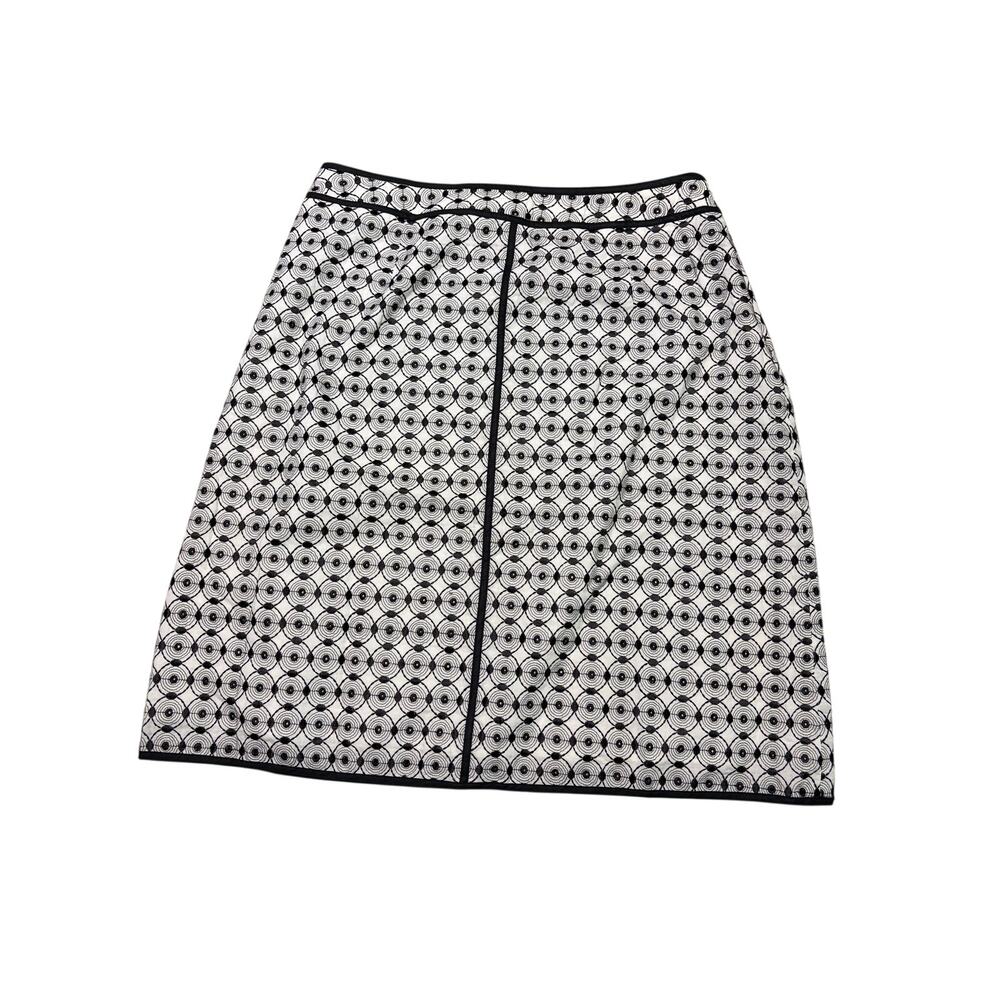 Talbots Circular Geometric Textured B+W Skirt size 8